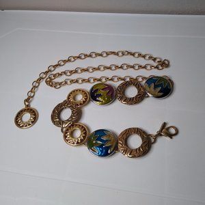Colorful Chico's Metal Decorative Fashion Belt 42 Inches